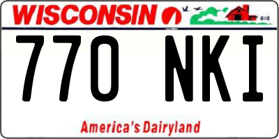 WI license plate 770NKI