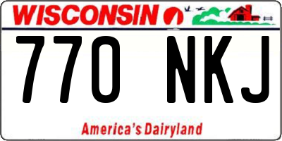 WI license plate 770NKJ