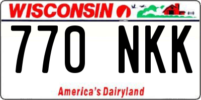 WI license plate 770NKK