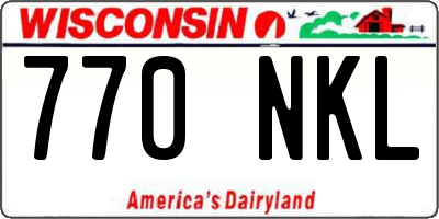 WI license plate 770NKL