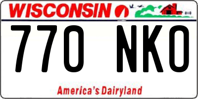 WI license plate 770NKO