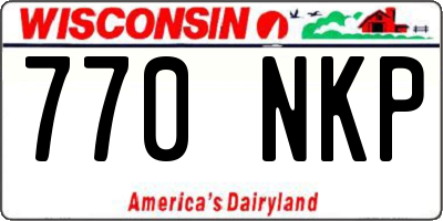 WI license plate 770NKP
