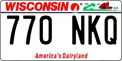 WI license plate 770NKQ