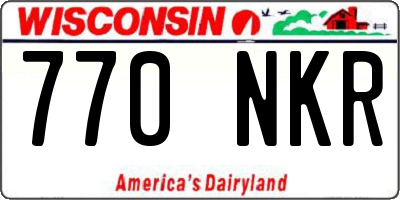 WI license plate 770NKR