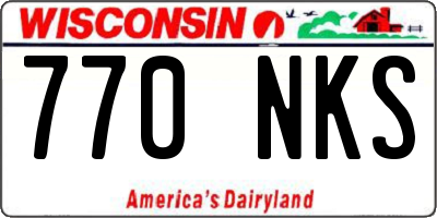 WI license plate 770NKS