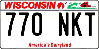 WI license plate 770NKT