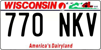 WI license plate 770NKV