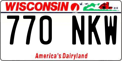 WI license plate 770NKW