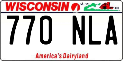 WI license plate 770NLA
