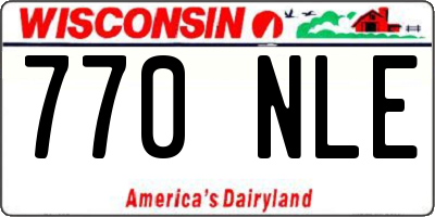 WI license plate 770NLE