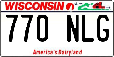 WI license plate 770NLG