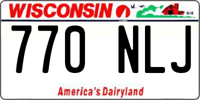 WI license plate 770NLJ