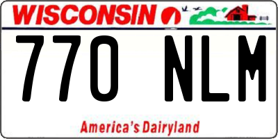 WI license plate 770NLM