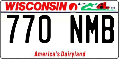 WI license plate 770NMB