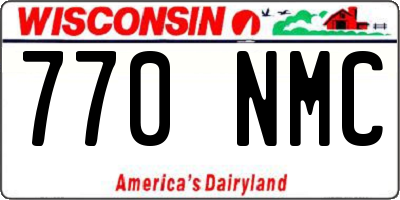 WI license plate 770NMC