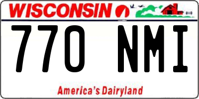 WI license plate 770NMI