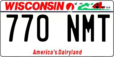 WI license plate 770NMT