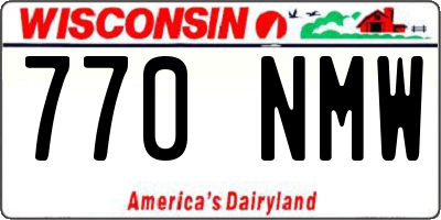 WI license plate 770NMW