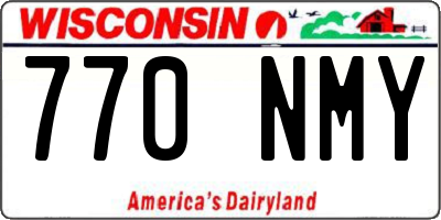 WI license plate 770NMY