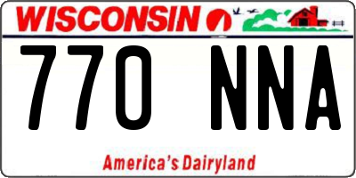 WI license plate 770NNA