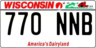 WI license plate 770NNB