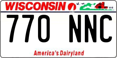 WI license plate 770NNC