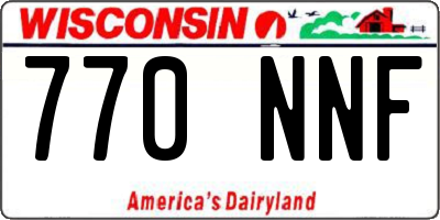 WI license plate 770NNF