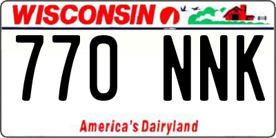 WI license plate 770NNK