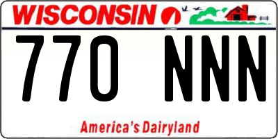 WI license plate 770NNN