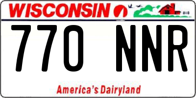 WI license plate 770NNR
