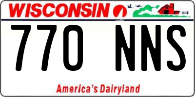 WI license plate 770NNS