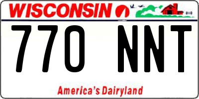 WI license plate 770NNT