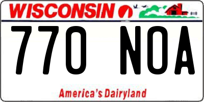 WI license plate 770NOA