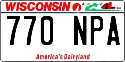 WI license plate 770NPA