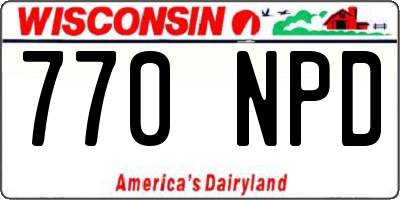 WI license plate 770NPD
