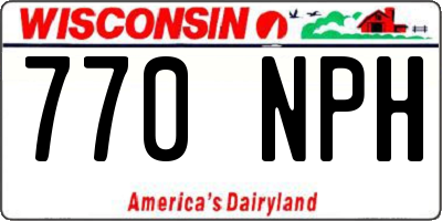WI license plate 770NPH