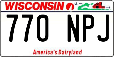 WI license plate 770NPJ