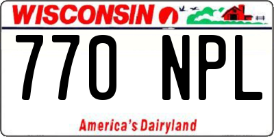 WI license plate 770NPL