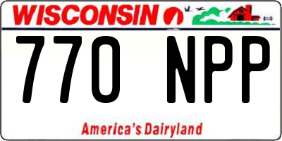 WI license plate 770NPP