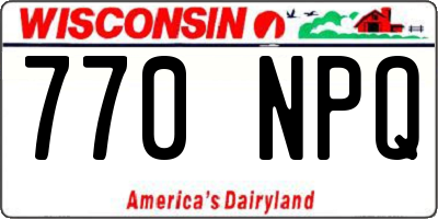 WI license plate 770NPQ
