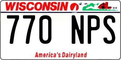 WI license plate 770NPS