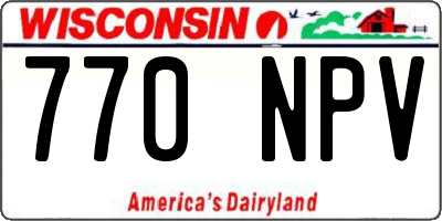 WI license plate 770NPV