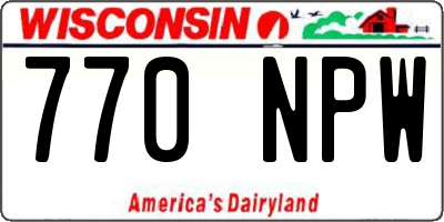 WI license plate 770NPW