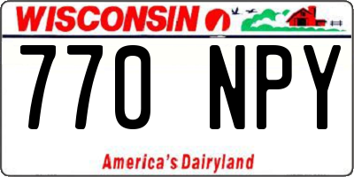 WI license plate 770NPY