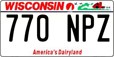 WI license plate 770NPZ
