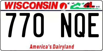 WI license plate 770NQE