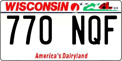 WI license plate 770NQF