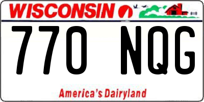 WI license plate 770NQG