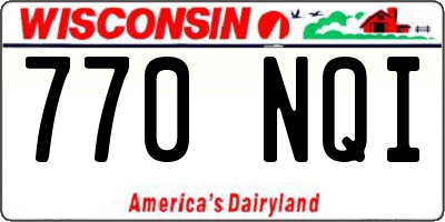 WI license plate 770NQI