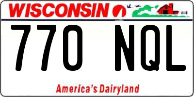 WI license plate 770NQL